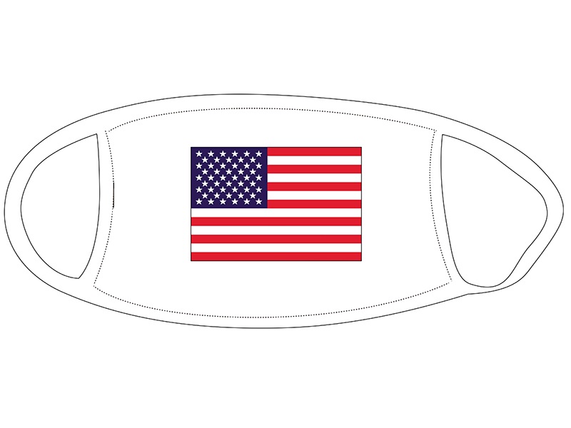 Face Mask with American Flag Design